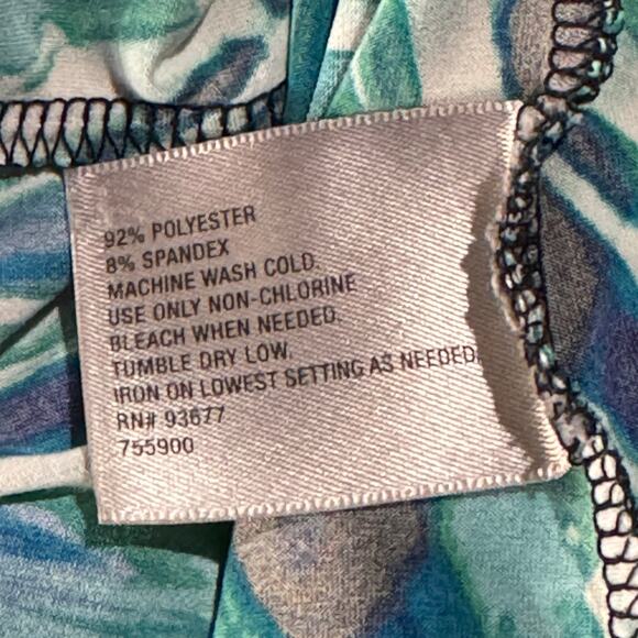 Worthington 1X-Large Top Cap Sleeves Stretch Ruffled Scoop Neck Abstract Multi - Picture 7 of 7